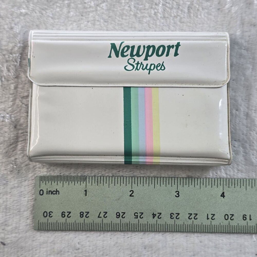 Vintage 1989 Newport Stripes Promo Wallet ID Address Book Pen Memo